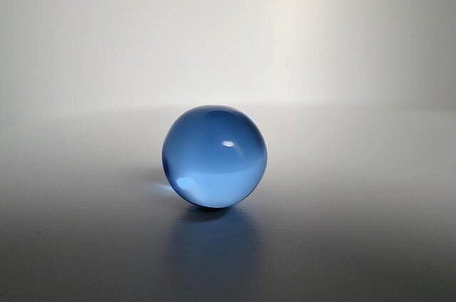 Glaskugel hellblau poliert - 1,