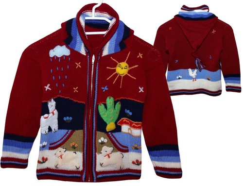 Kinder strickjacke dunkelrot - strickjacke,