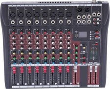 8 Kanal professioneller Audio Mixer Soundboard Konsole Schreibtisch System Schnittstelle UK