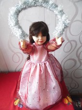 Lichterpuppe elektr. beleucht.  Christkind Bornkindl  bordeaux/silber  Erzgeb.