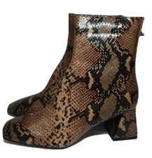 Topshop Breeze Square Toe Snake Stiefeletten mit seitlichem Reißverschluss Damengröße UK 5 EU38 