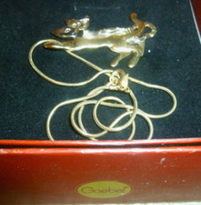 GOEBEL Rosina Wachtmeister Halskette mit Anhänger zwei Katzen Silber Gold Kette
