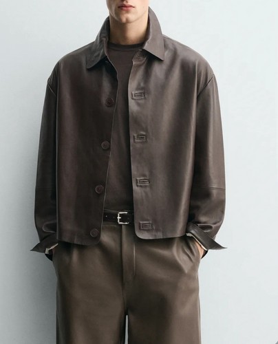 Zara man boxy lederjacke - –,