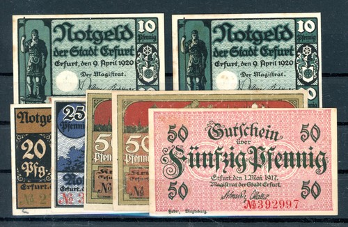 Erfurt scheine notgeld - scheine,