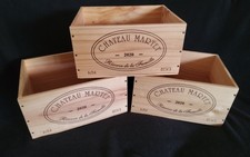 Set 3x 6er Weinkiste Holzkiste OHK Chateau Martet Frankreich Deko Aufbewahrung #