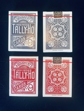 2  Stück Tally-Ho Playing Cards No. 9   Decks Fan Back 1 x rot+1x blau Neu 