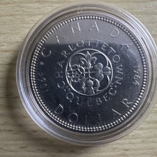 Silber Münze Canada Dollar 1964 Carlottentown Quebec Elisabeth II Münzkassette