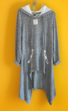 Tredy ®Longshirt Hoodie Tunika Zipfel Shirt  Kapuze ,GR. 38/40,Pulli, Long Lang