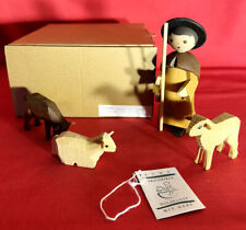 ERZGEBIRGE, SCHÖNE  XXL HIRTE M 3 SCHAFEN GEBEITZT VON FA. ULMIK, NEUWERTIG,OVP