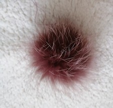 flauschige altrosa farbige Silberfuchs Bommel, Pompom Mützen Bommel ca. 5,5 cm