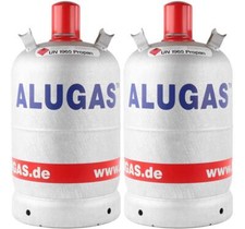 2x Alugas 11 kg Gasflasche Propangasflasche Eigentum 10 J. TÜV Tara 5,4 kg leer
