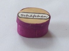 Mini kleine alte Spanschachtel mit Schäfchen für Kaufladen Spielzeugladen