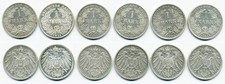 Deutsches Kaiserreich 6 x 1 Mark 1902-1915,  900/Silber  J. 17 #5300