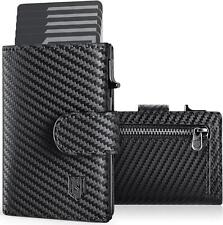 RFID Kreditkartenetui Herren mit Münzfach Pop-up Aluminium Schwarz