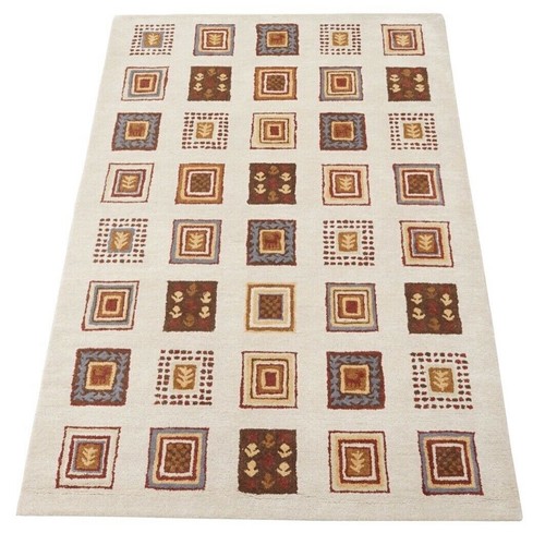 Teppich 100 wolle beige - teppich,