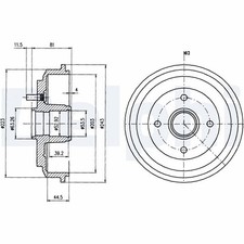 2x DELPHI Bremstrommel BF487