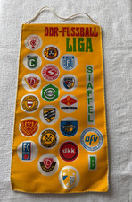 WIMPEL  DDR - FUSSBALL LIGA  STAFFEL B  Dresden , Erfurt , Jena   33 x 17 cm