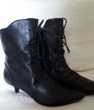 Marc/Stiefeletten echt Leder, Reißverschluss und zum Schnüren, 38,5,  schwarz