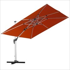 anndora Ampelschirm Luxus Gastro Sonnenschirm 3x3 m mit Kurbel Terracotta B-Ware