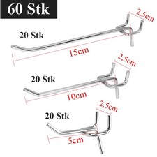 60x Lochwandhaken Set 25mm