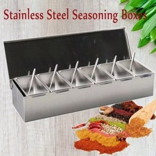 6 Gitter Gewürzbox Küche Gewürzdosen Eckig Set Zutatenbehälter Gewürz Behälter