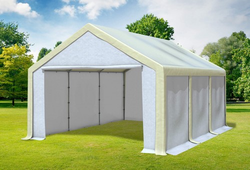 Partyzelt 4x6m beige weiß pvc - partyzelt,