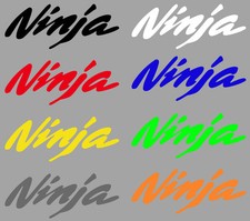 Aufkleberset (2 Stück) Ninja Schriftzug Motorrad 13cm in verschiedenen Farben