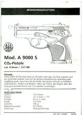 Bedienungsanleitung BERETTA Mod. A9000S CO2 Pistole Kal. 4,5mm / .177BB (292
