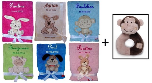 Babydecke mit namen bestickt - bestickt, +