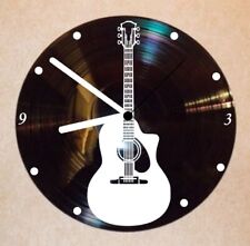 Wanduhr Schallplattenuhr  Schallplatte Wanduhr Vinyl Deko Akustikgitarre 1