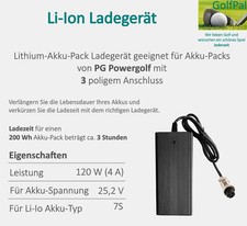 Lithium  Akku Ladegerät geeignet für Akku Packs  von PG Powergolf