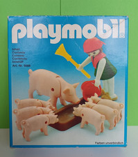 Playmobil System Sammlung Set 3566 Bäuerin mit Schwein und Ferkeln Vintage OVP