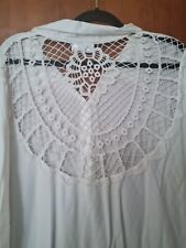 Damen Bluse Weiß  Bodyflirt Longbluse  54 Spitze Übergröße Lagenlook 
