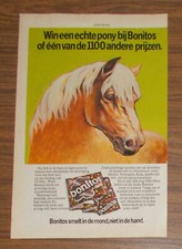 Seltene Werbung BONITOS Schokolinsen Pony Gewinnspiel M&M's Niederlande 1978