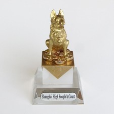 Schäferhund Figur, 24K Gold