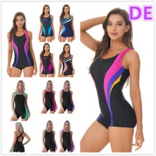 DE Damen Badeanzug Sportlich