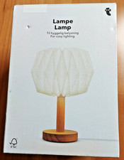 Papier Lampe Leuchte Holzfuß