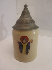 Alter Bierkrug Münchener Kindl mit Zinndeckel  0,252 L Brauerei Andenken-Krug