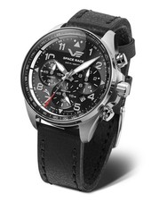 Vostok Europe 325A741-L Space Race Chronograph Schwarz Lederband 46 mm