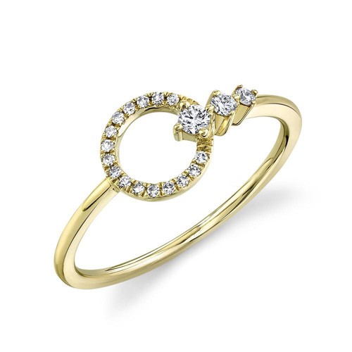 14k gelbgold diamant statement - 14k,