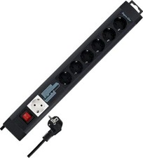 REV 6 fach Steckdosenleiste mit Überspannungsschut, Mehrfachstecker, Kabel 3,1m 