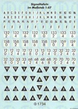 1734 - Decals DB Signaltafeln Decalbogen 1:87