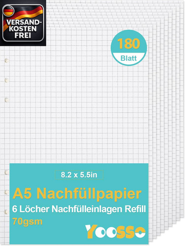 Notizpapier kariert 180 - a5,