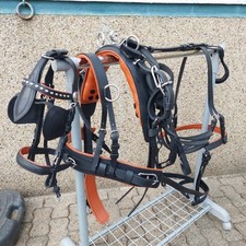 Top  Einspänner Leder Brustblatt Geschirr Shetty  schwarz/braun  quick out 