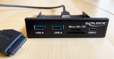 DELOCK 3.5″ USB 3.2  Front Panel 5Gbps 1x USB Type-C, 2x USB Typ-A, SD, Micro SD