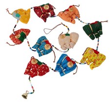 Mobile, upcyceling Dekoration aus Indien, 2 m Türdekoration - Elefanten