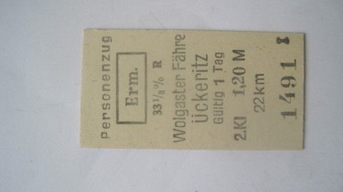 Ddr fahrkarte reichsbahn - fahrkarte,
