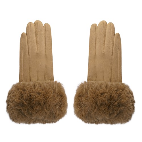 Velour leder handschuhe mit - velour,