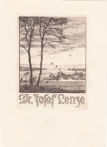 Exlibris bookplate radierung - exlibris,