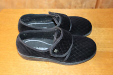 Bequeme Damen Hausschuhe Schwarz ROMIKA Gr. 37 H Klettverschluss